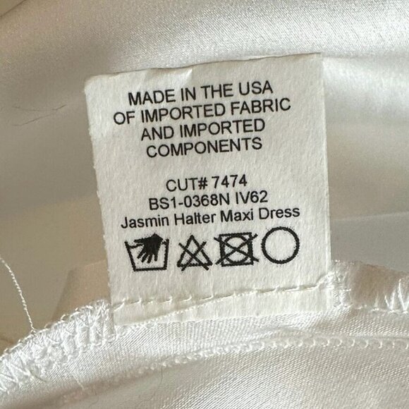 Show Me Your Mumu Jasmine White Satin Halter Maxi Dress Size Medium - Picture 10 of 11